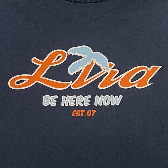 NEW LIRA Clothing T Shirt Mens Size Medium Blue Logo Spell Out Graphic Print - Picture 3 of 9